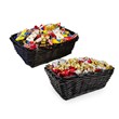 Svart julkorg inslaget godis, stor 3500g