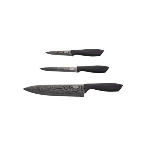 Knivset Damaskus Titanium Black