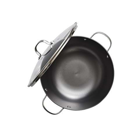 Satake Shiro Wok/traktör-panna med glaslock 28 cm